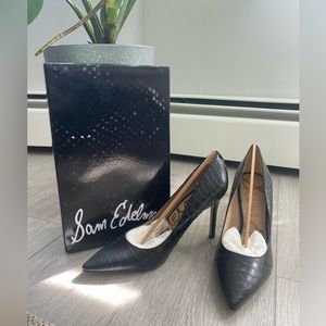 Sam Edelman Hazel Heels in Black Croc, Size 8